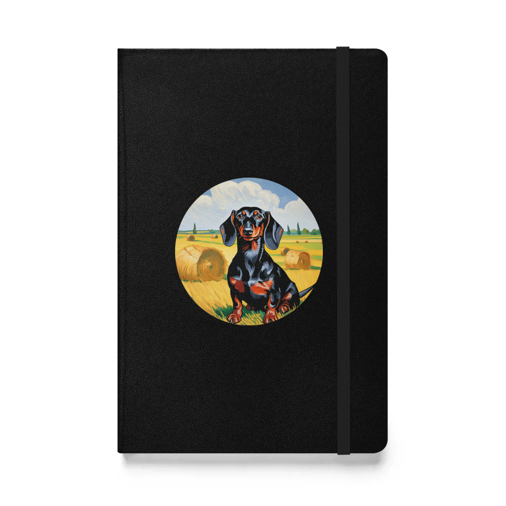 PugMug Custom Black Dachshund Hardcover Bound Notebook