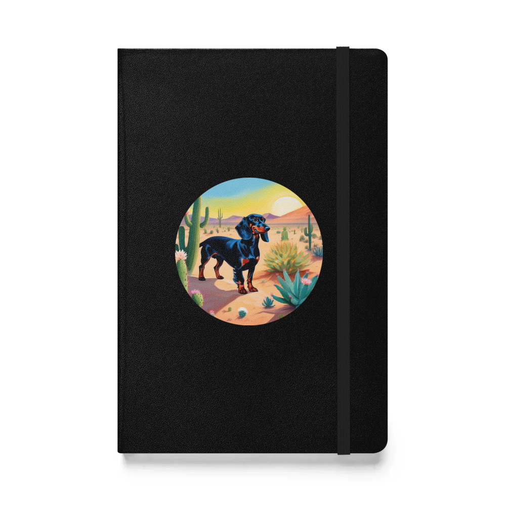 PugMug Custom Black Dachshund Hardcover Bound Notebook