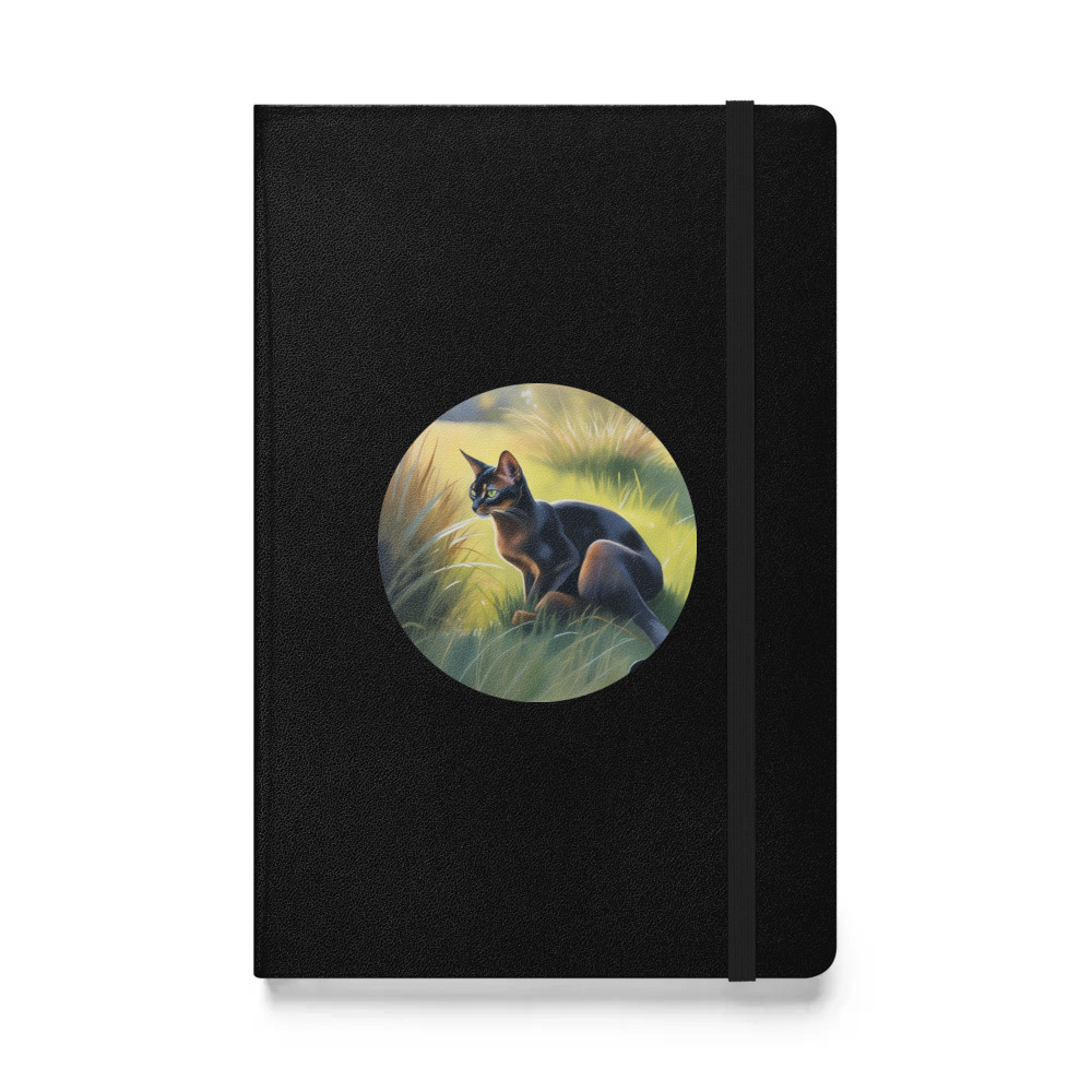 PugMug Custom Black Abyssinian Cat Hardcover Bound Notebook