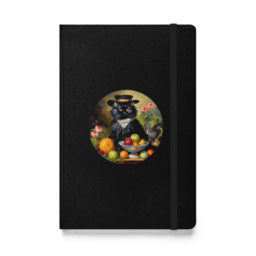 PugMug Custom Black Persian Cat Hardcover Bound Notebook