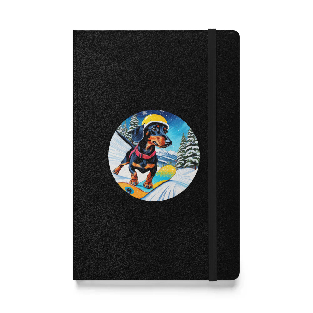 PugMug Custom Black Dachshund Hardcover Bound Notebook