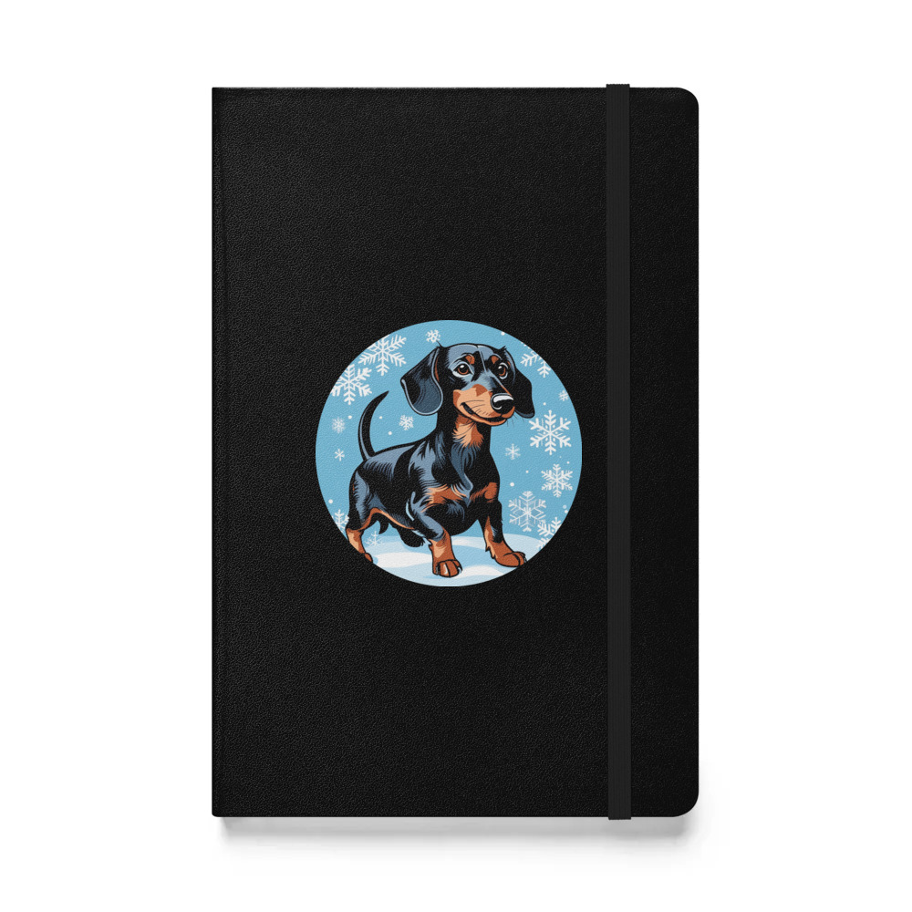 PugMug Custom Black Dachshund Hardcover Bound Notebook