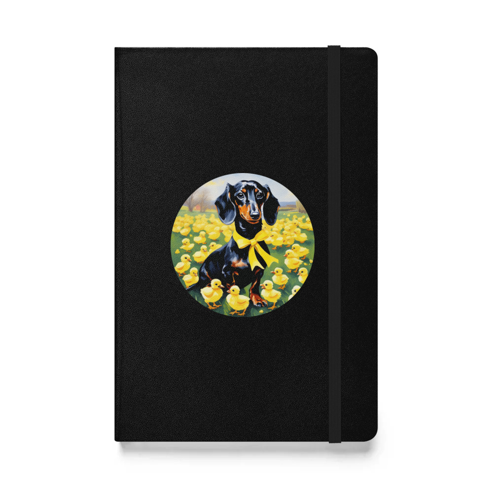 PugMug Custom Black Dachshund Hardcover Bound Notebook