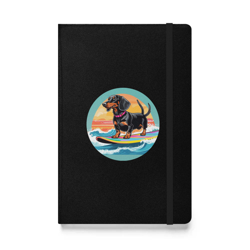 PugMug Custom Black Dachshund Hardcover Bound Notebook