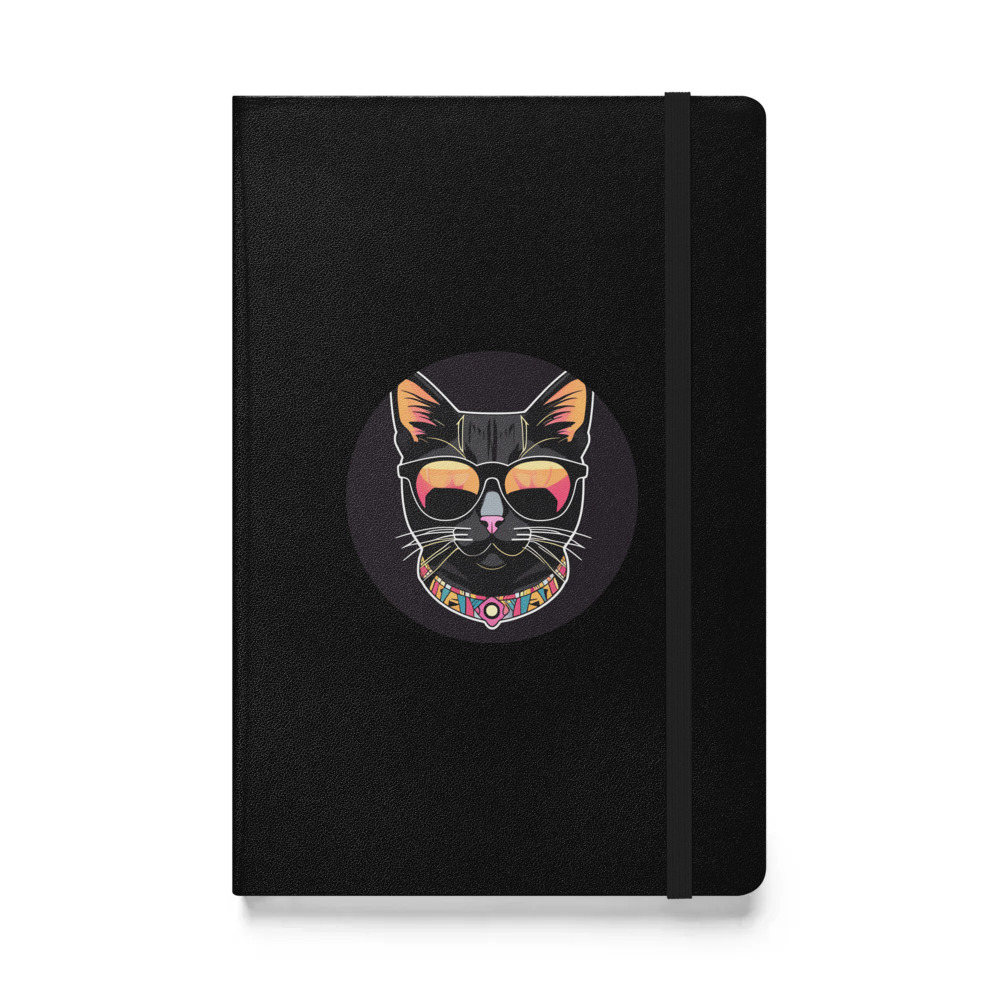 PugMug Custom Black Exotic Cat Hardcover Bound Notebook