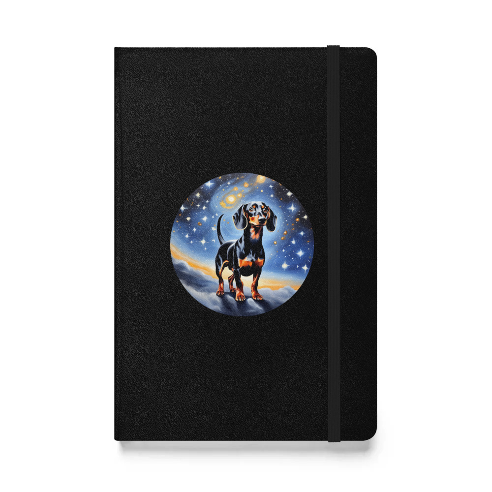 PugMug Custom Black Dachshund Hardcover Bound Notebook