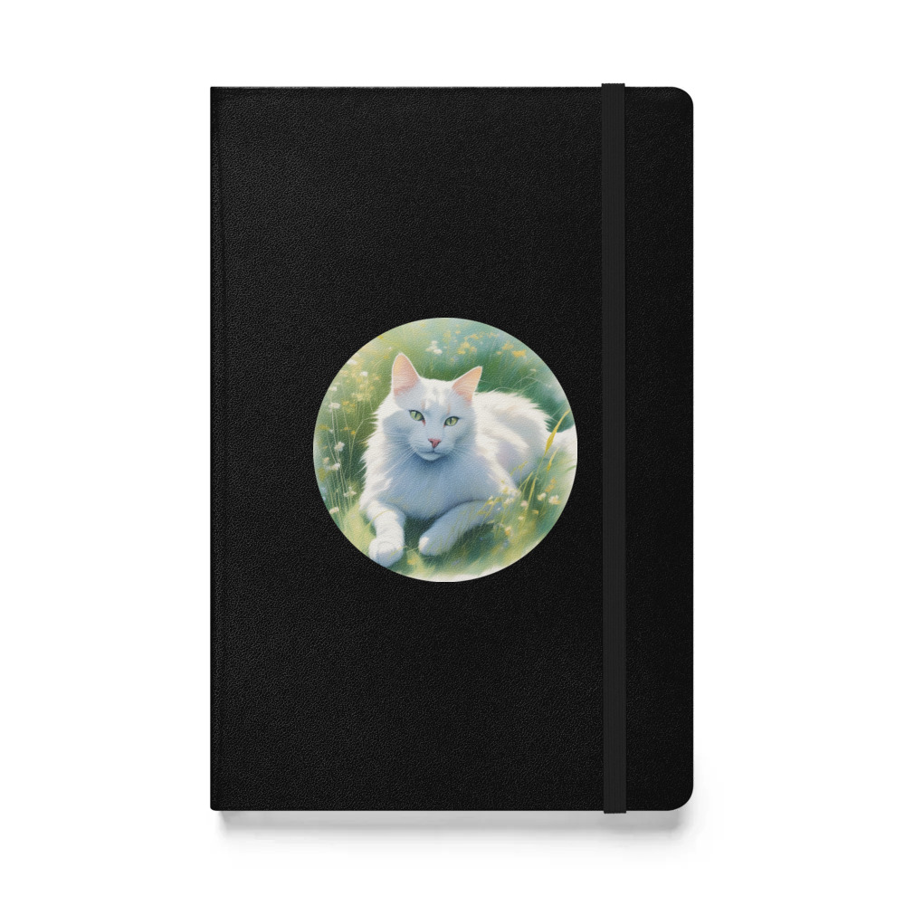 PugMug Custom White Companion Cat Hardcover Bound Notebook