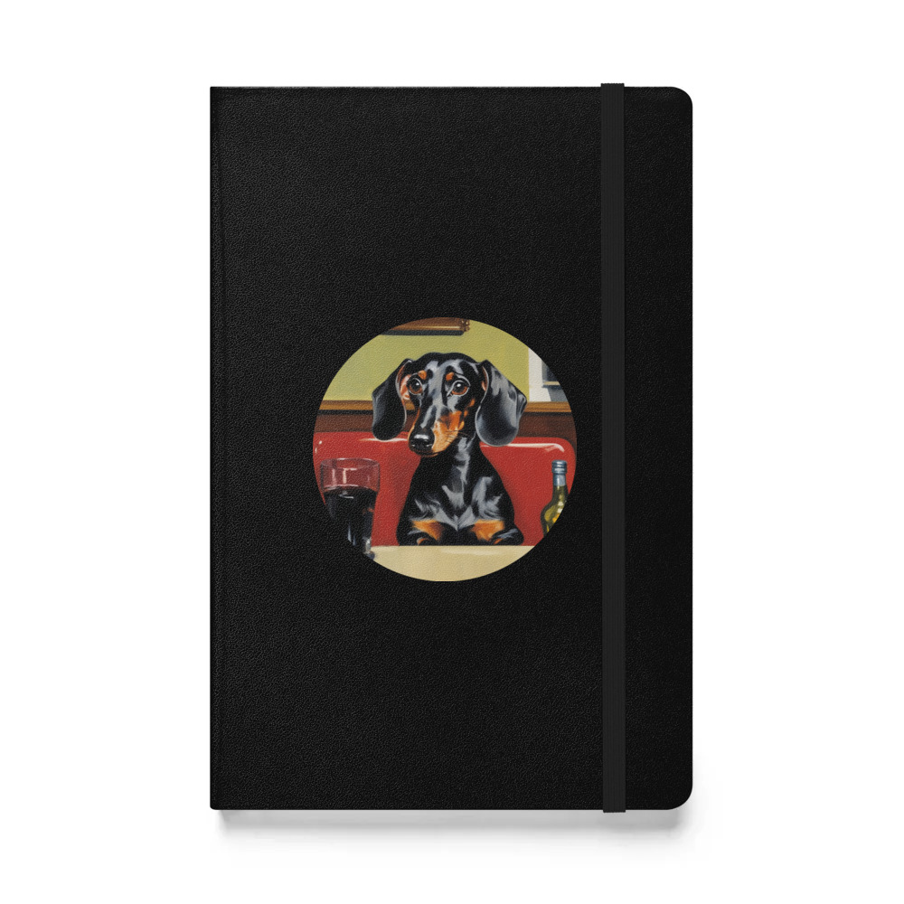 PugMug Custom Black Dachshund Hardcover Bound Notebook