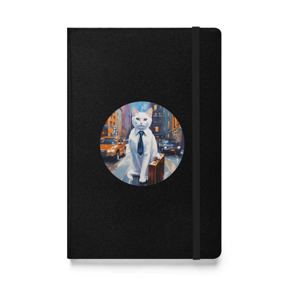 PugMug Custom White Companion Cat Hardcover Bound Notebook