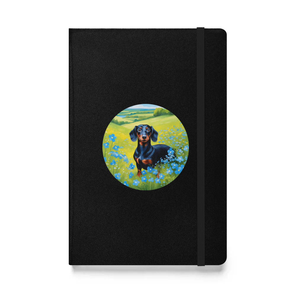 PugMug Custom Black Dachshund Hardcover Bound Notebook