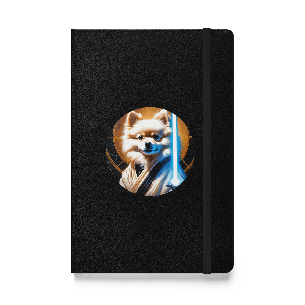 PugMug Custom White Pomeranian Hardcover Bound Notebook