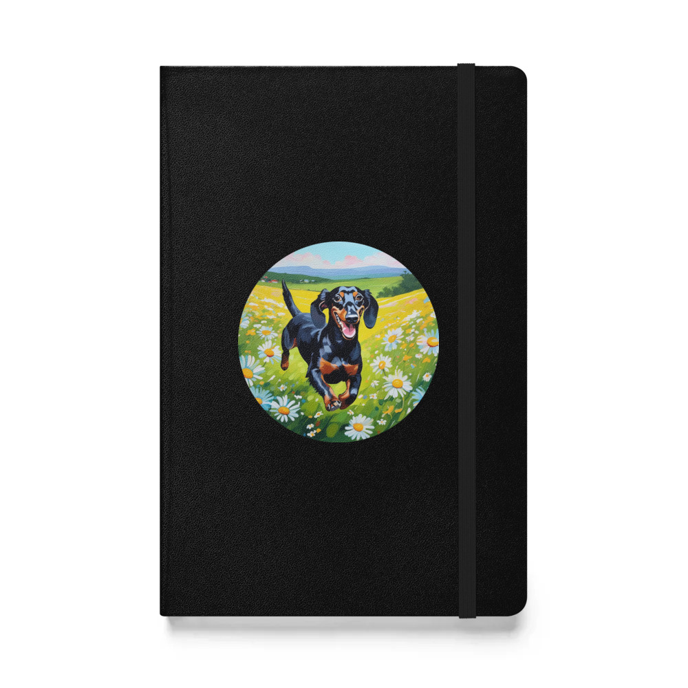 PugMug Custom Black Dachshund Hardcover Bound Notebook
