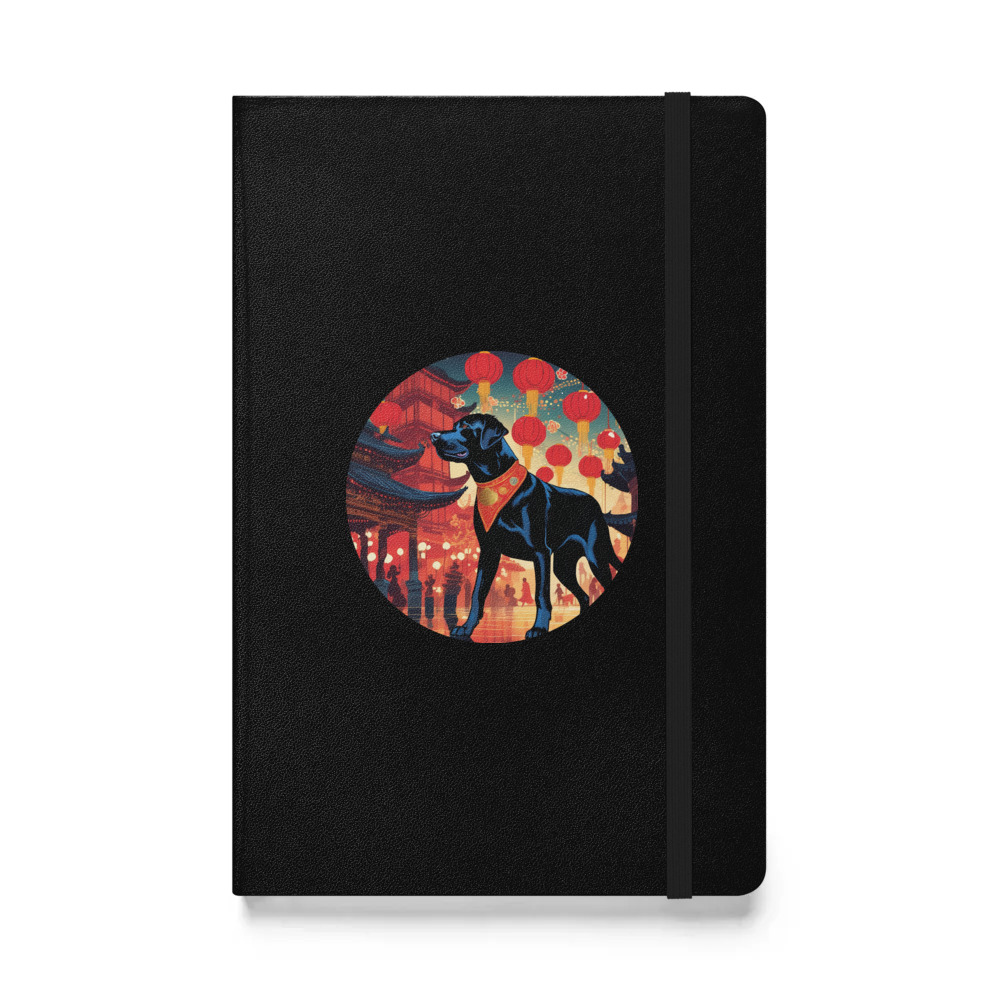 PugMug Custom Black Labrador Retriever Hardcover Bound Notebook