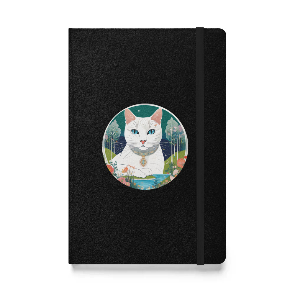 PugMug Custom White Companion Cat Hardcover Bound Notebook