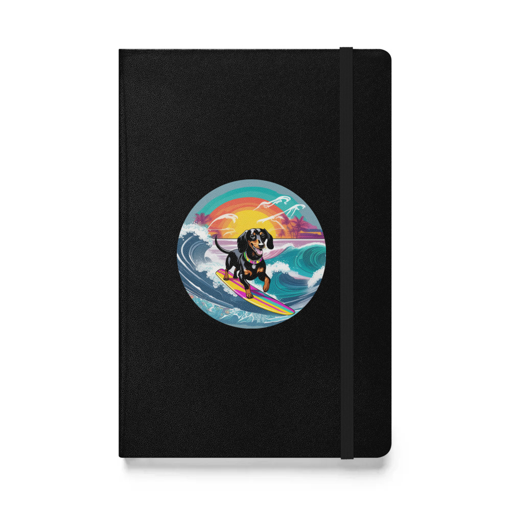 PugMug Custom Black Dachshund Hardcover Bound Notebook