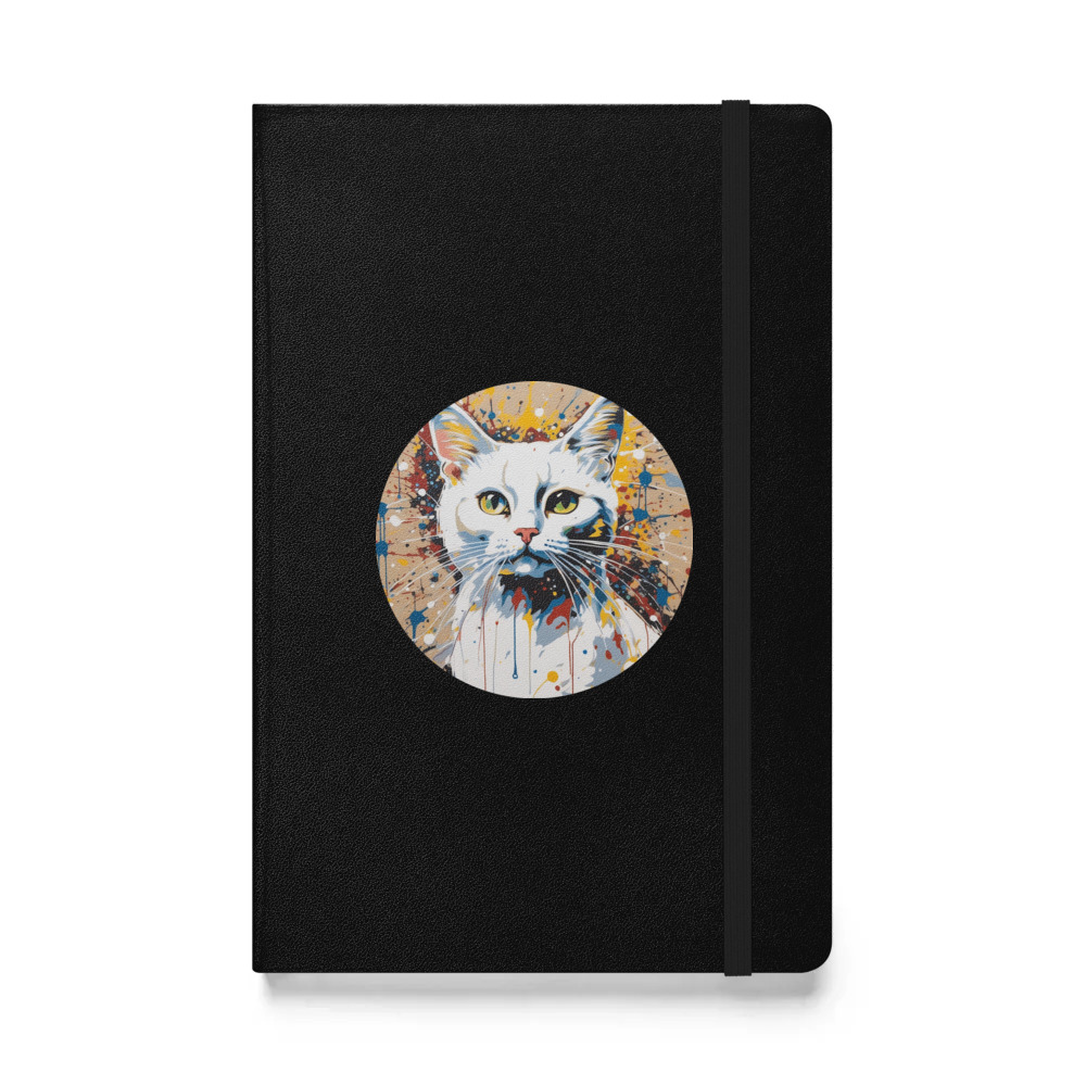 PugMug Custom White Companion Cat Hardcover Bound Notebook