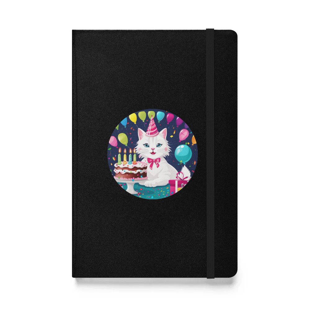 PugMug Custom White Companion Cat Hardcover Bound Notebook