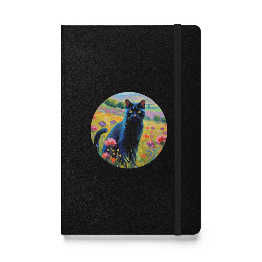 PugMug Custom Black Exotic Cat Hardcover Bound Notebook