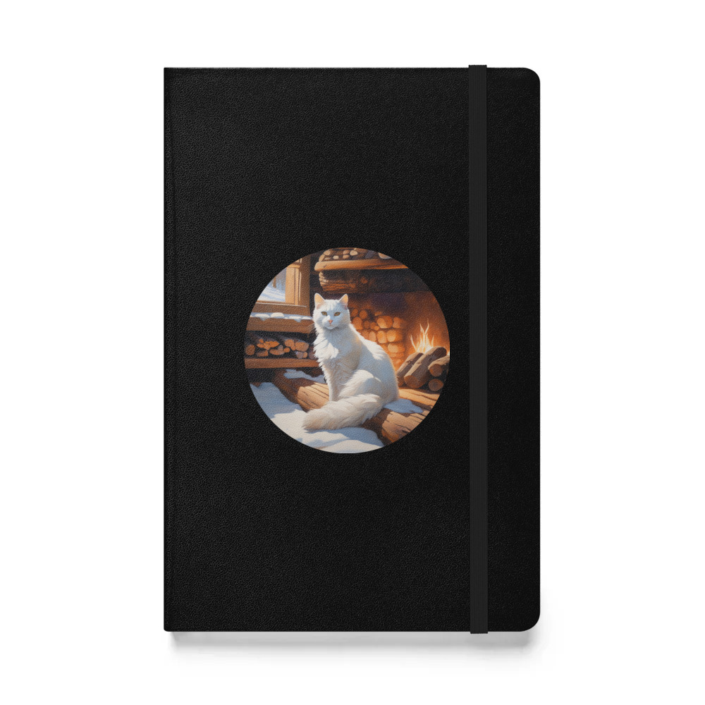 PugMug Custom White Companion Cat Hardcover Bound Notebook