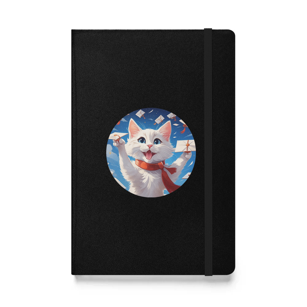 PugMug Custom White Companion Cat Hardcover Bound Notebook