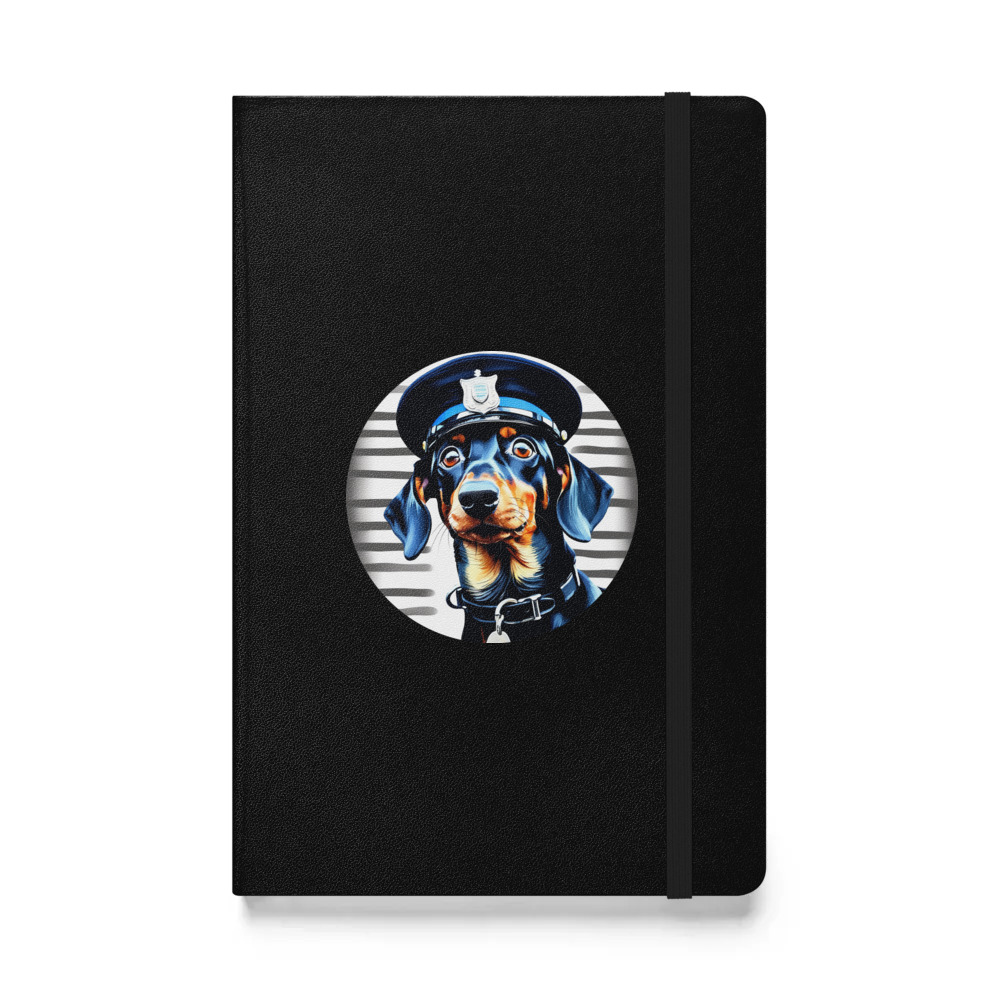PugMug Custom Black Dachshund Hardcover Bound Notebook
