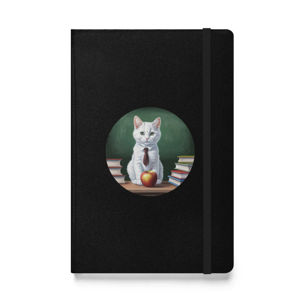PugMug Custom White Companion Cat Hardcover Bound Notebook
