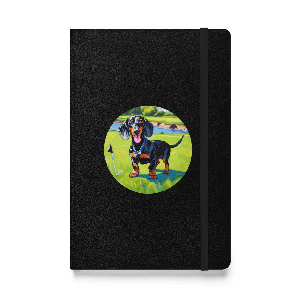 PugMug Custom Black Dachshund Hardcover Bound Notebook