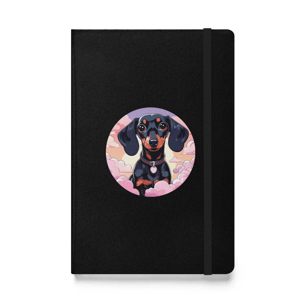 PugMug Custom Black Dachshund Hardcover Bound Notebook