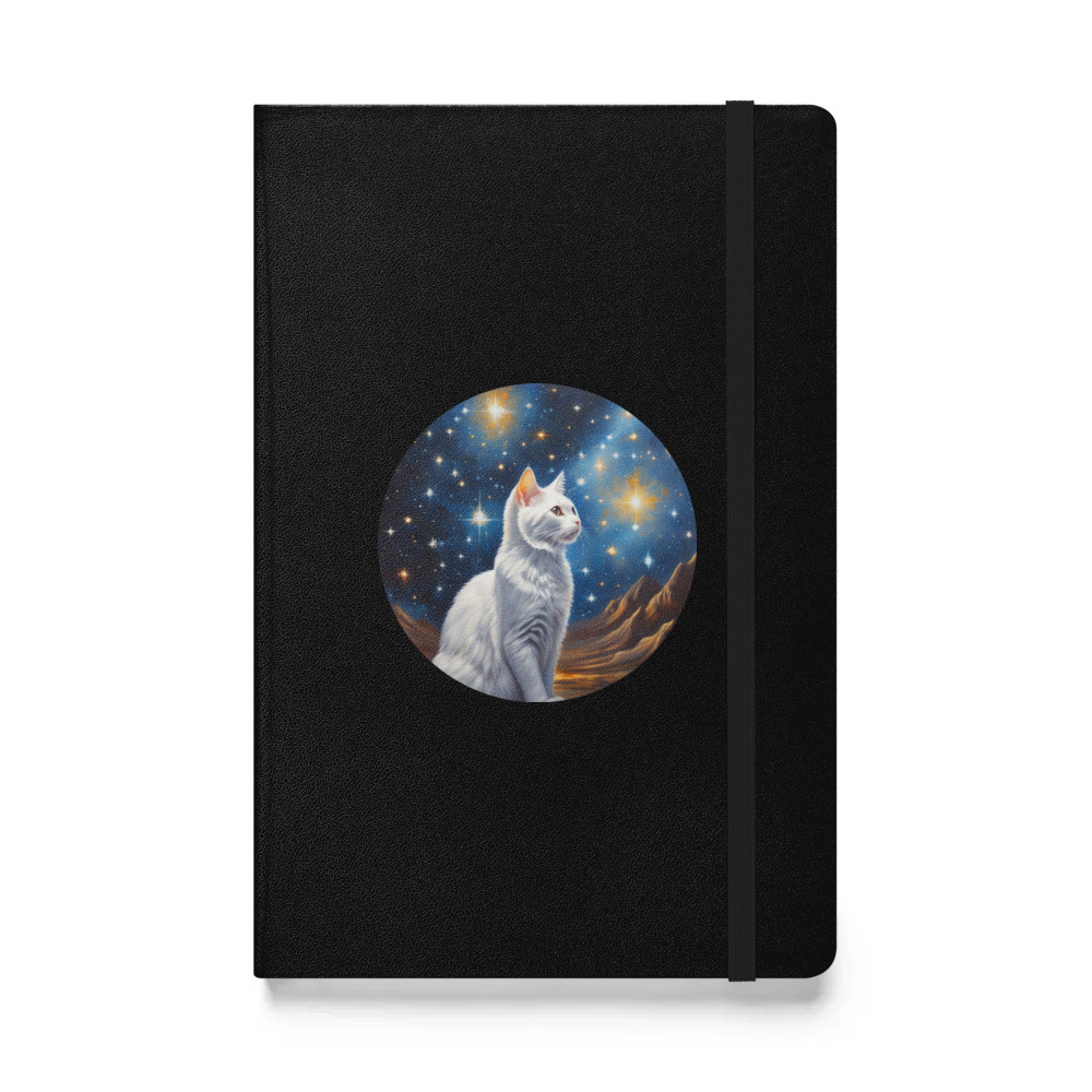 PugMug Custom White Companion Cat Hardcover Bound Notebook