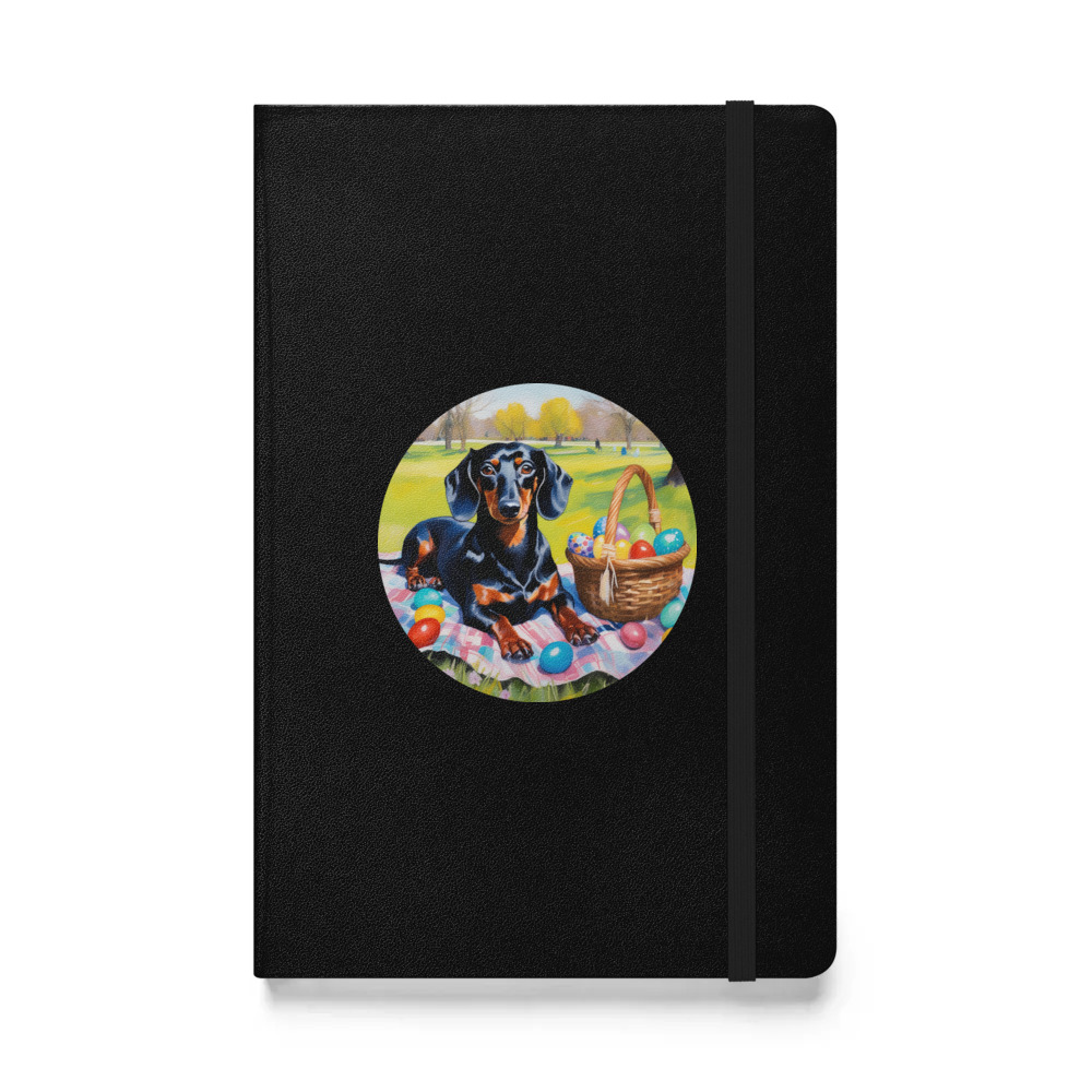 PugMug Custom Black Dachshund Hardcover Bound Notebook