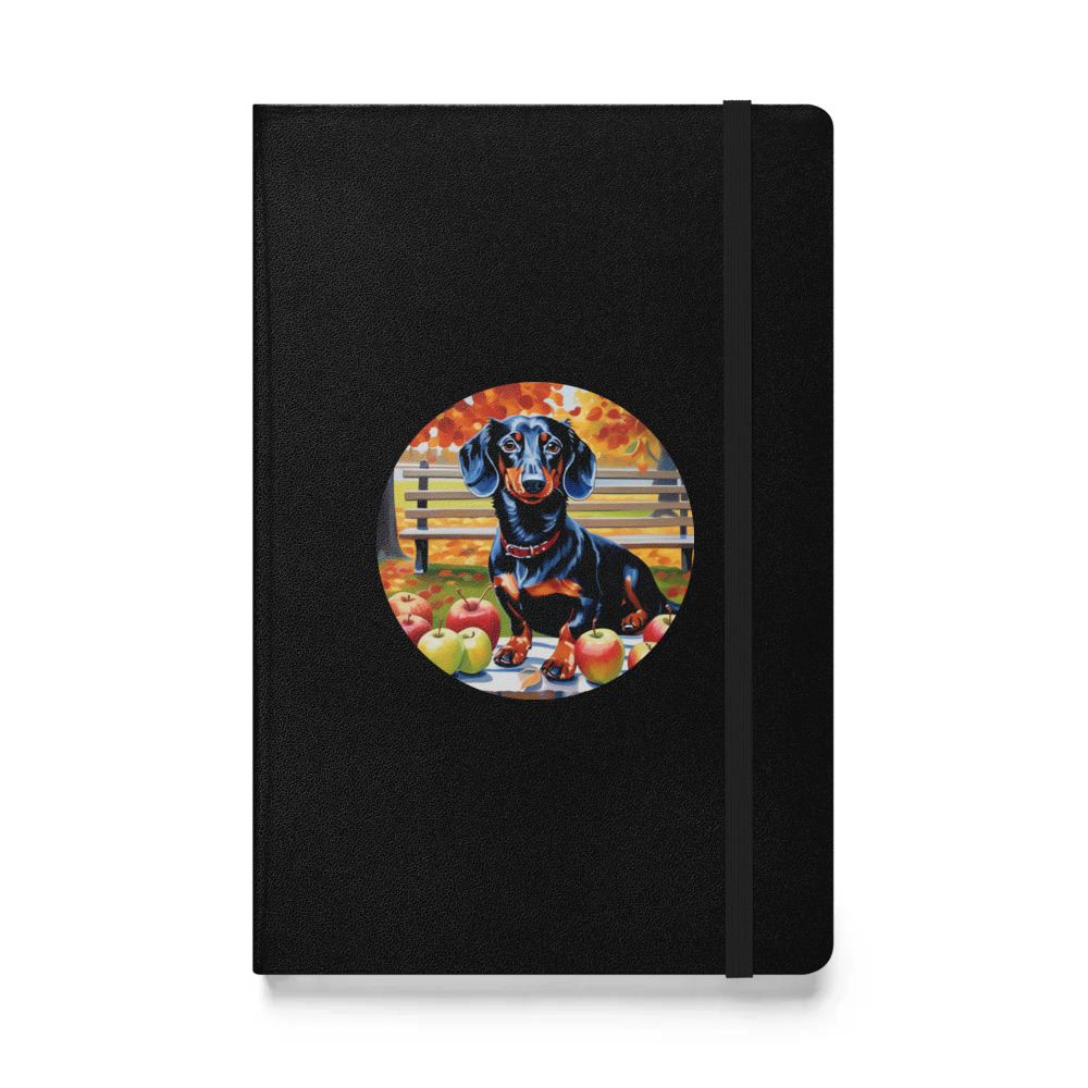 PugMug Custom Black Dachshund Hardcover Bound Notebook