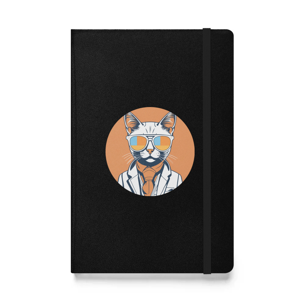 PugMug Custom White Companion Cat Hardcover Bound Notebook