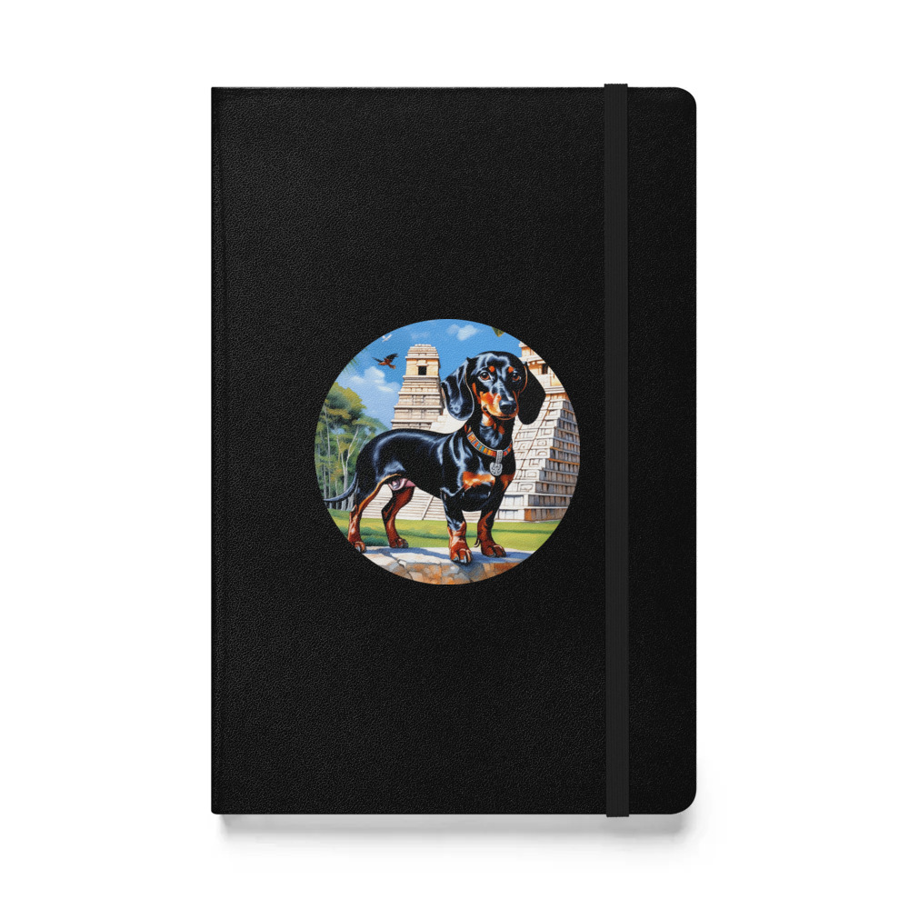 PugMug Custom Black Dachshund Hardcover Bound Notebook