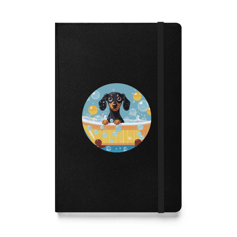 PugMug Custom Black Dachshund Hardcover Bound Notebook