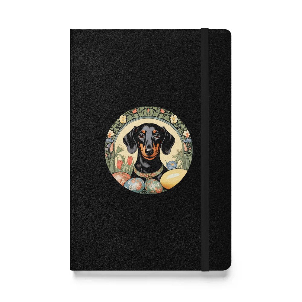 PugMug Custom Black Dachshund Hardcover Bound Notebook