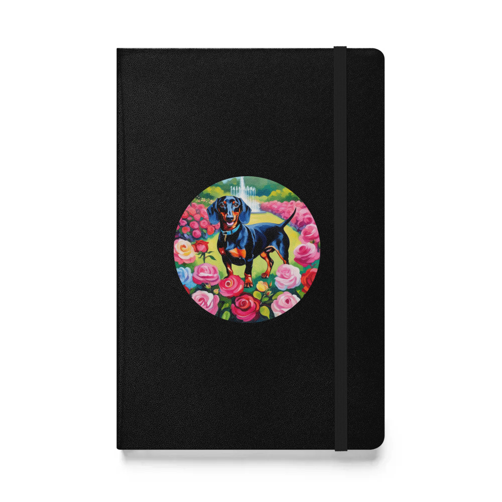 PugMug Custom Black Dachshund Hardcover Bound Notebook