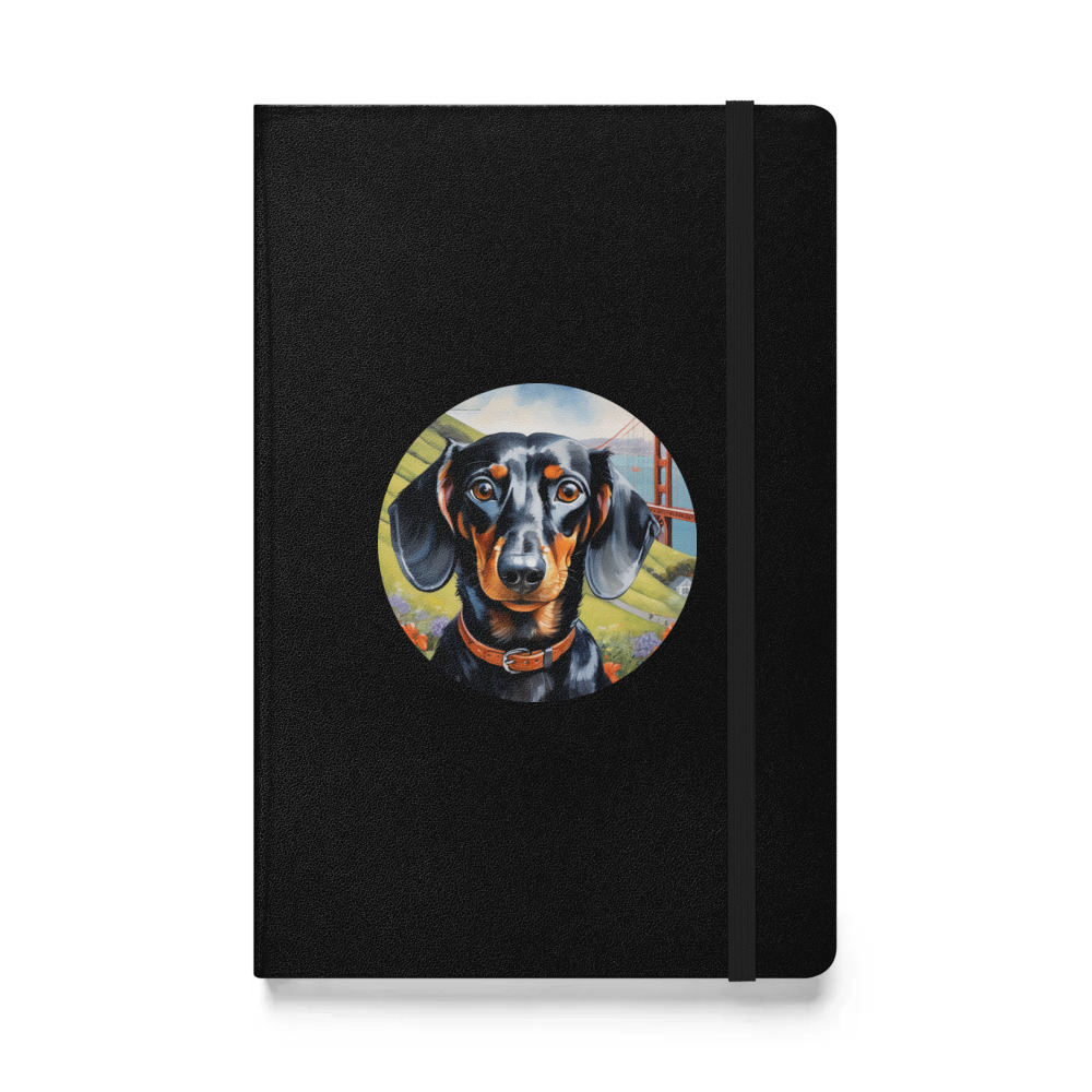 PugMug Custom Black Dachshund Hardcover Bound Notebook