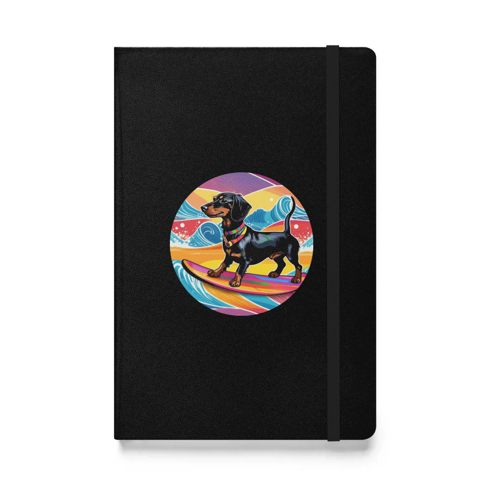 PugMug Custom Black Dachshund Hardcover Bound Notebook