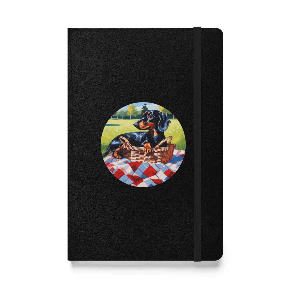 PugMug Custom Black Dachshund Hardcover Bound Notebook
