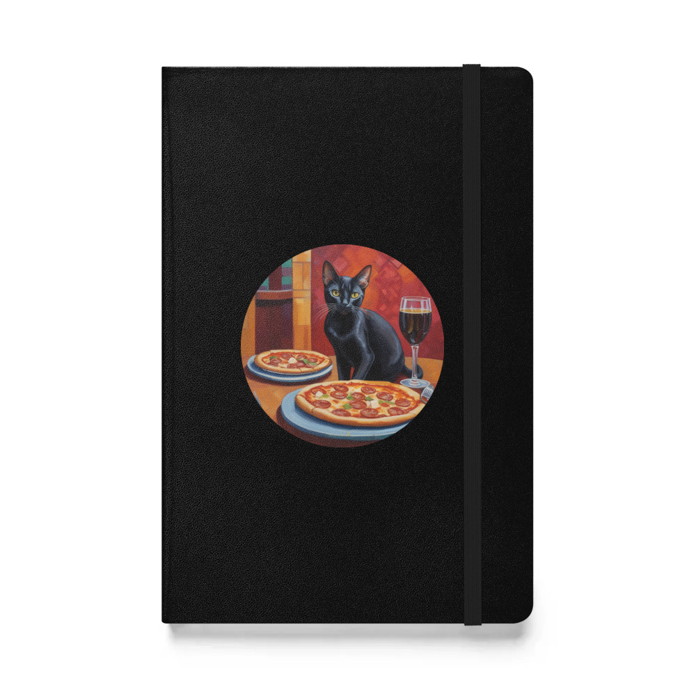 PugMug Custom Black Abyssinian Cat Hardcover Bound Notebook