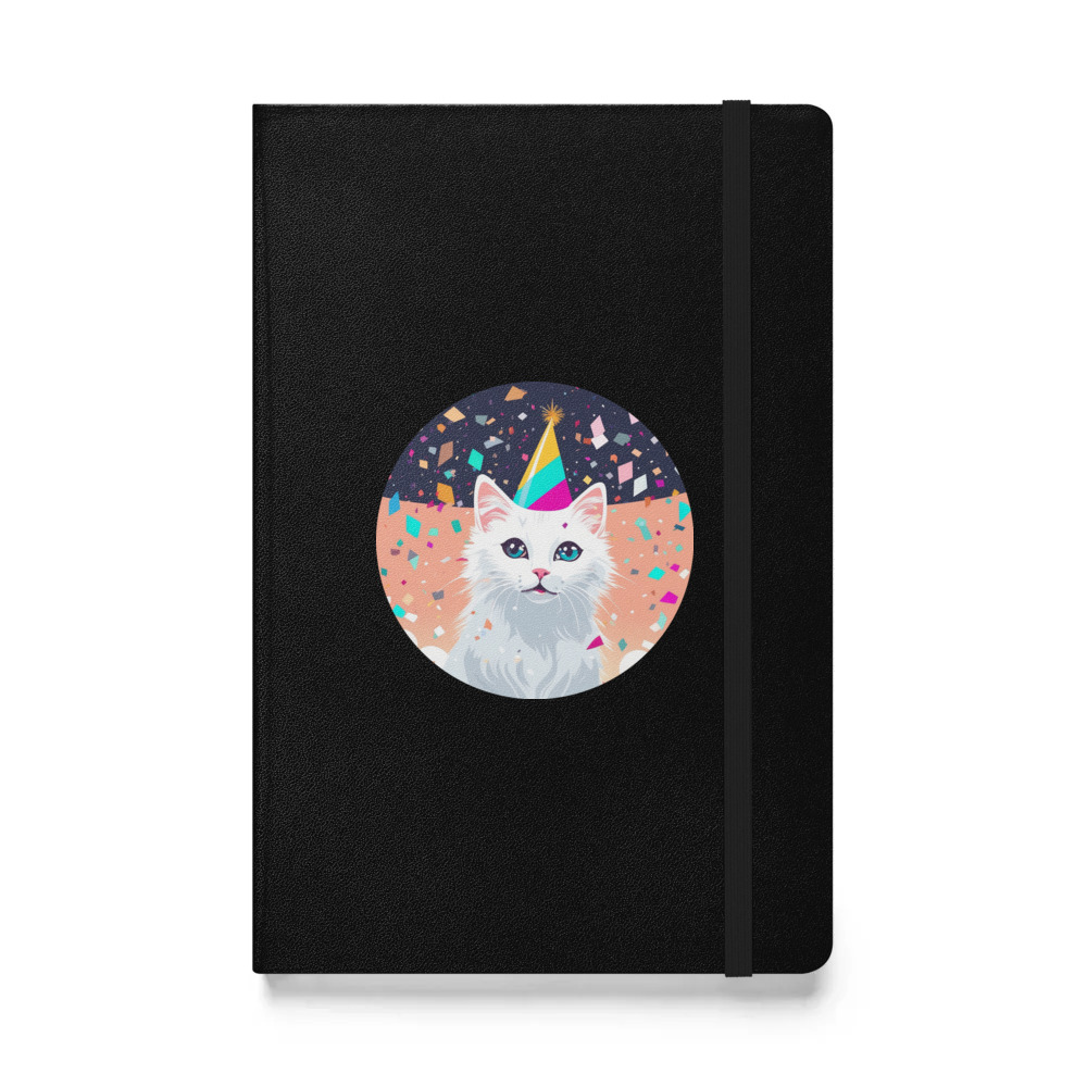 PugMug Custom White Companion Cat Hardcover Bound Notebook