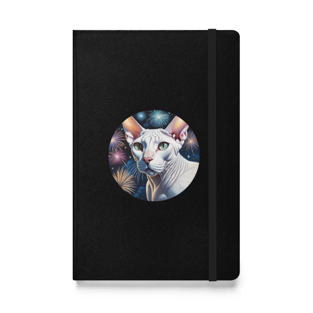 PugMug Custom White Sphynx Cat Hardcover Bound Notebook