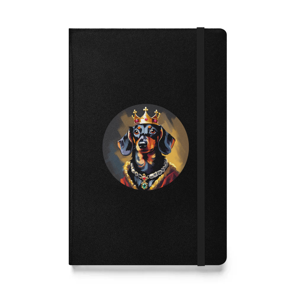 PugMug Custom Black Dachshund Hardcover Bound Notebook