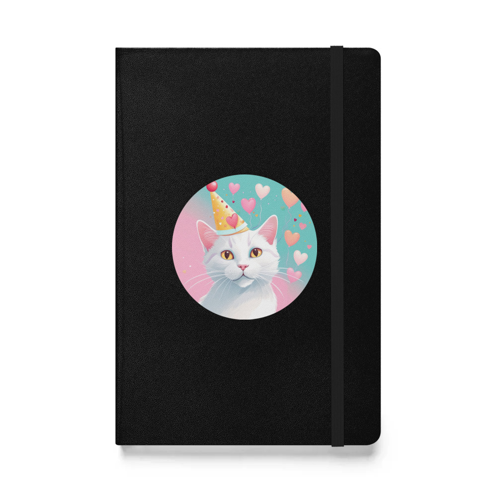 PugMug Custom White Companion Cat Hardcover Bound Notebook