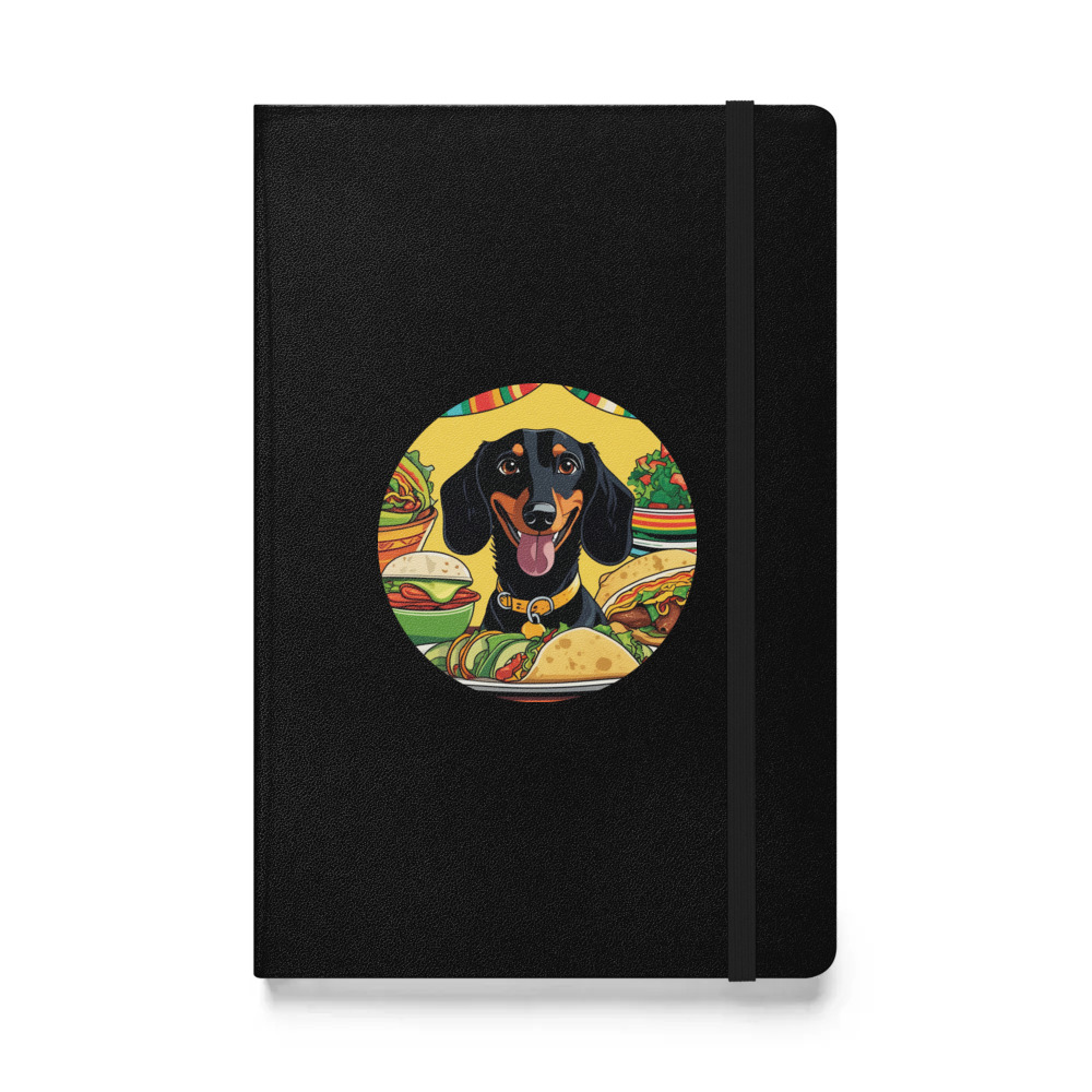 PugMug Custom Black Dachshund Hardcover Bound Notebook