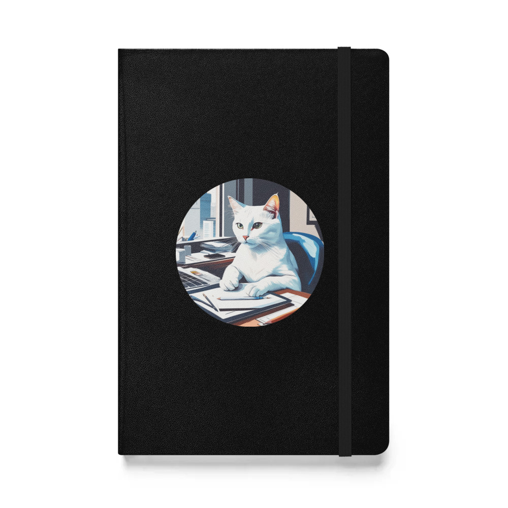 PugMug Custom White Companion Cat Hardcover Bound Notebook