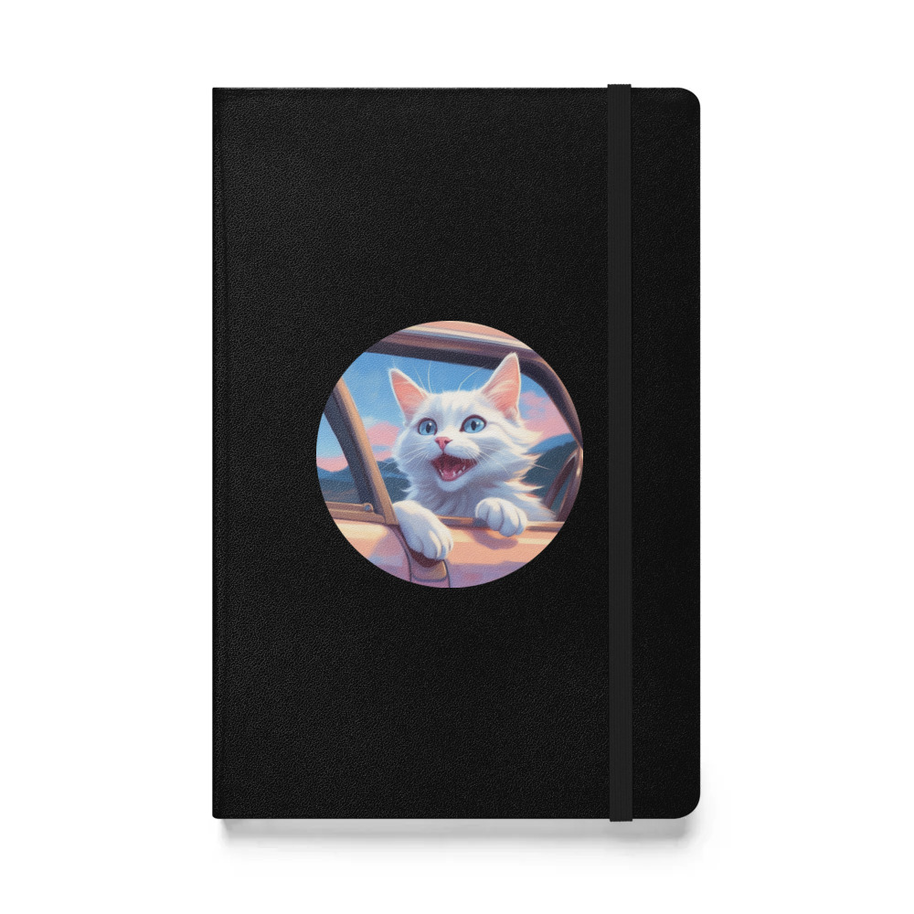 PugMug Custom White Companion Cat Hardcover Bound Notebook