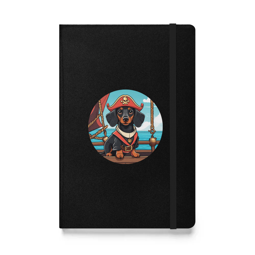 PugMug Custom Black Dachshund Hardcover Bound Notebook