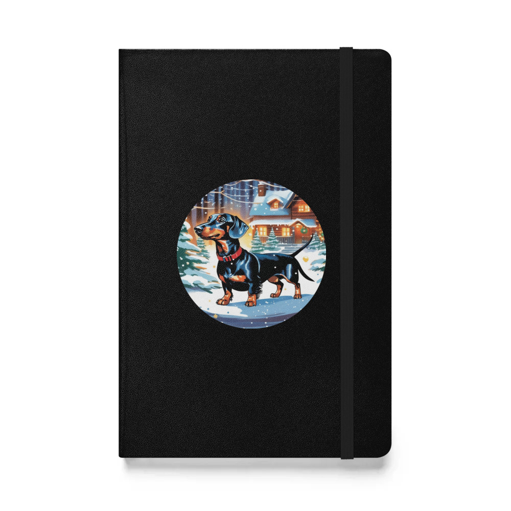 PugMug Custom Black Dachshund Hardcover Bound Notebook