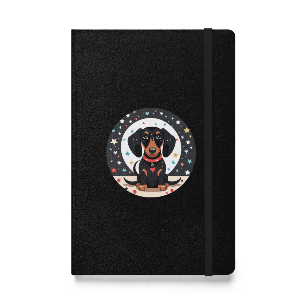 PugMug Custom Black Dachshund Hardcover Bound Notebook